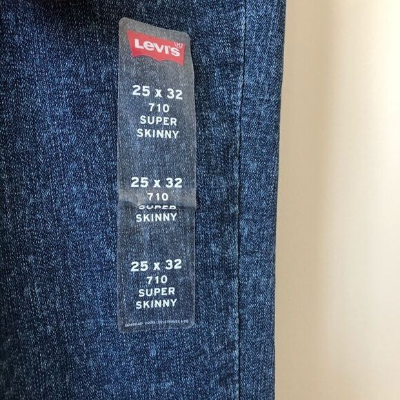 Nwt-710 Super Skinny Darkish with flecks Wash Mid-Rise Jeans - Picture 6 of 8